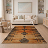 Terracotta Diamond Geometric Southwestern Rug