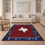 Texas State Patriotic Stars Stripes Area Rug