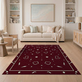 Red Chicken Motif Heritage Area Rug