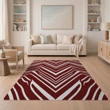 Bold Red Chevron Zigzag Area Rug