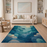 Teal Sea Turtle Layered Area Rug