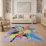 Abstract Area Vibrant Paint Splatter Abstract Area Rug