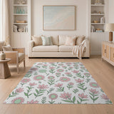 Charming Pink Daisy Floral Area Rug
