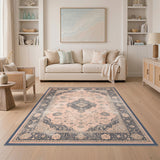 Pink Distressed Vintage Persian Area Rug