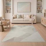 Beige Geometric Abstract Geometric Modern Area Rug