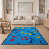 Playful Musical Notes Kids Area Rug