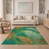 Vibrant Palm Frond Area Rug