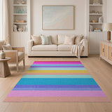 Rainbow Striped Multi-Color Area Rug