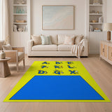Kids Cartoon Alphabet Area Rug with Fun Characters
