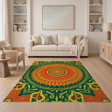 Multi-color and Patterns Vibrant Mandala Multi-Color Area Rug