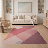 Geometric Pink Patchwork Area Rug