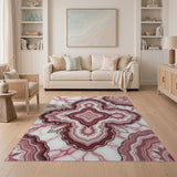 Pink Pink Agate Geode Crystal Area Rug