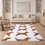 Rainbow Dog Kids Cartoon Area Rug