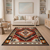 Southwestern Multi-color and Patterns Bold Red Diamond Southwestern Area Rug