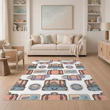 Vintage Suitcase Pride Friendly Area Rug