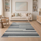 Modern Grey Geometric Stripe Geometric Modern Area Rug