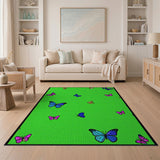 Whimsical Colorful Butterflies Area Rug