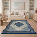 Navy Blue Moroccan Arch Area Rug