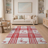 Festive Merry Red Plaid Area Rug