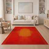 Radiant Red Geometric Modern Area Rug