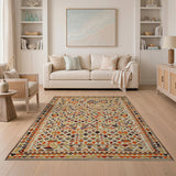 Terracotta Geometric Diamond Area Rug