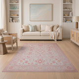 Blush Pink Floral Vintage No. 8 Area Rug