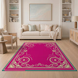 Ornate Pink Persian Border Area Rug