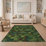 ODIKA Washable Forest Pine Cone Area Rug, Low Pile Non-Slip Woodland Nature Decor