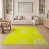 Yellow Sunny Lemon Slice Yellow Area Rug