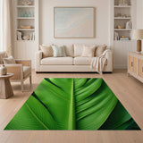 Lush Green Leaf Vein Area Rug