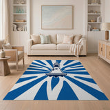 Coastal Navy Lighthouse Beam Area Rug