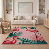 Pink Flamingo Paradise Area Rug
