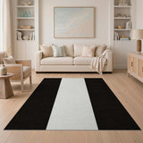 Geometric Modern Black and White Bold Black White Vertical Stripe Area Rug