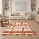 Geometric Modern Orange Geometric Area Rug