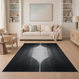 Black White Halftone Diamond Area Rug