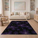 Purple Nebula Starfield Abstract Area Rug