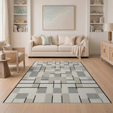 Modern Geometric Grid Area Rug