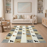 Dachshund Silhouette Washable Area Rug