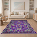 Purple Vibrant Purple Persian Floral Area Rug