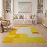 Yellow Geometric Abstract Area Rug