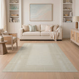 Beige and Neutral Modern Beige Lattice Grid Area Rug