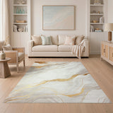 Gold Marble Abstract Area Rug