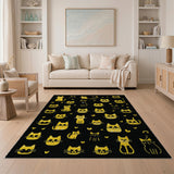 Adorable Yellow Cartoon Cats Area Rug