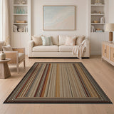 Striped Brown Tan Geometric Area Rug