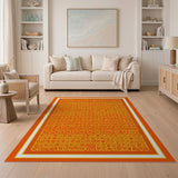 Vibrant Orange Bubble Letter Area Rug