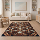 Bronze Woven Geometric Area Rug