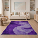 Purple Purple Swirling Abstract Area Rug