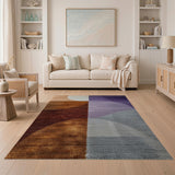 Abstract Geometric Semi-Circle Area Rug