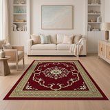Red Opulent Red Persian Medallion Area Rug