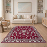 Ornate Red Persian Floral Medallion Rug
